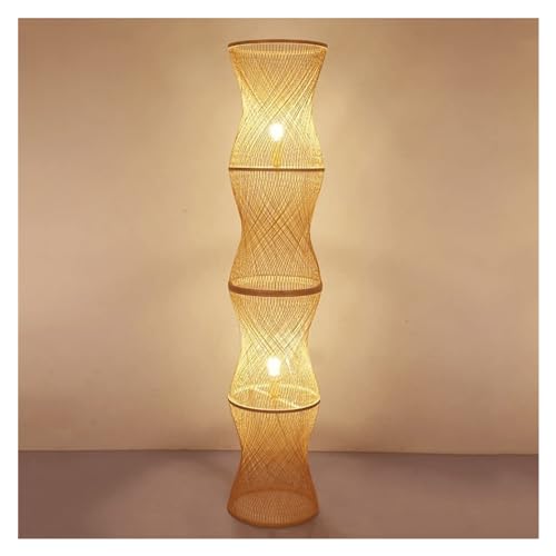 GTEFSWS Handmade Weaving Column Floor Lamp Modern Standing Light One Color