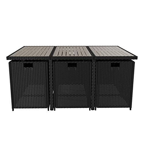 Taylor & Logan Somerville 7 Piece Patio Dining Set Gray/Black