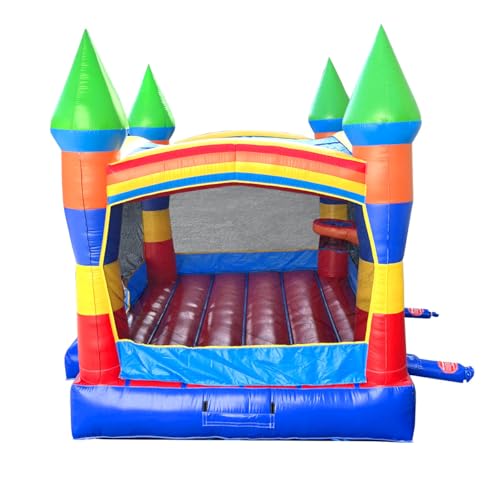 Pogo Bounce House Crossover Deluxe Rainbow Castle Inflatable 13x12x14.5 ft