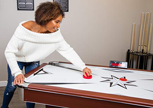 Hathaway Midtown 6' Air Hockey Family Game Table Cherry Wood