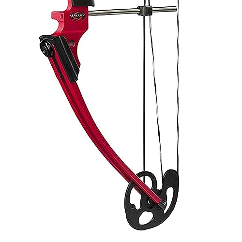 GENESIS Archery Compound Bow Adjustable Draw Length 15"-30" & Weight 10-20 lbs Right-Handed Red