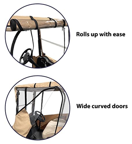 DOORWORKS GOLF CART ENCLOSURES Premium Yamaha Drive & Drive 2 Golf Cart Cover - Tan Marine Grade Vinyl