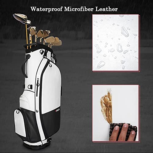 OEIPSMK Durable Golf Stand Bag with 6-Way Dividers & Shoulder Strap - B