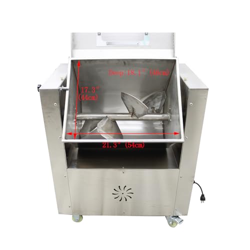 HayWHNKN Electric Meat Mixer 60L Stainless Steel Commercial Mixer Silver