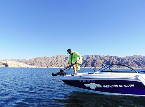 PARKHO HASWING Electric Trolling Motor 12V 54" 55lbs with GPS Anchor Control Black w/ Remote Control + Quick Release