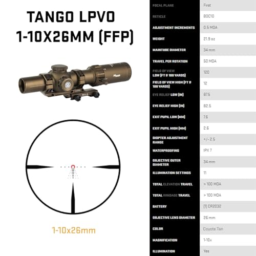 Sig Sauer Tango-MSR LPVO 1-10x26mm FFP Riflescope Coyote Tan