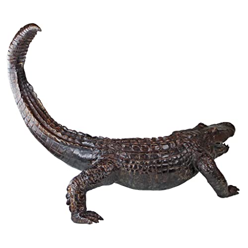Design Toscano Gator on the Prowl Spitting Bronze Alligator Garden Statue Bronze