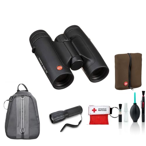 Leica 10x32 Trinovid HD Compact Binoculars Bundle with Backpack, Cleaning Kit, Flashlight