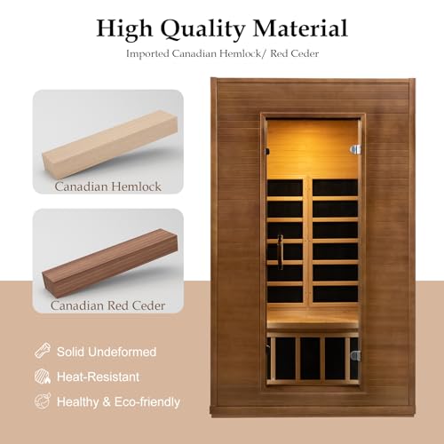 amocane 2 Person Infrared Sauna Room Hemlock