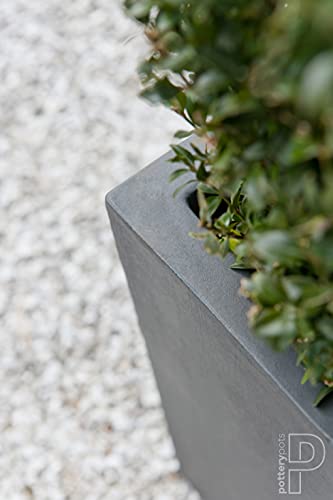 Pottery Pots Block XL Fiberstone Square Planter Gray 24 Inch