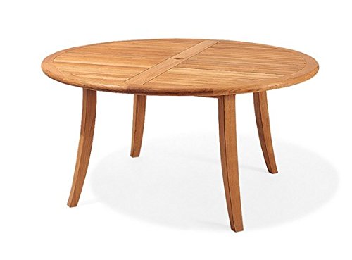 OnlineTeakFurniture 5 PC A Grade Outdoor Patio Teak Dining Set - 48" Round Table & 4 Stacking Arm Chairs Brown