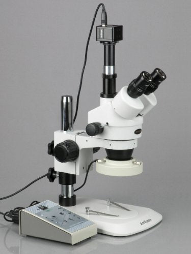 AmScope Digital Trinocular Stereo Zoom Microscope 3.5X-90X White