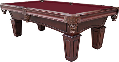 Playcraft St Lawrence 8' Espresso Slate Pool Table with Leather Drop Pockets