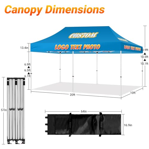 CUSEVE Custom Canopy Tent 10x20 with Logo Multicolor