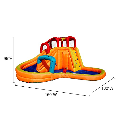 BANZAI Kids Inflatable Lazy River Adventure Water Park & Battle Bop Combo Multi