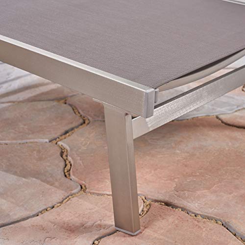 Christopher Knight Home Joy Outdoor Mesh and Aluminum Chaise Lounge Set of 4 Grey
