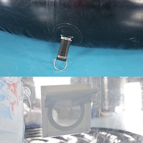 SAYOK Inflatable Christmas Decoration Snow Globe Tent with Blower and Pump, 9.84ft Black Bottom