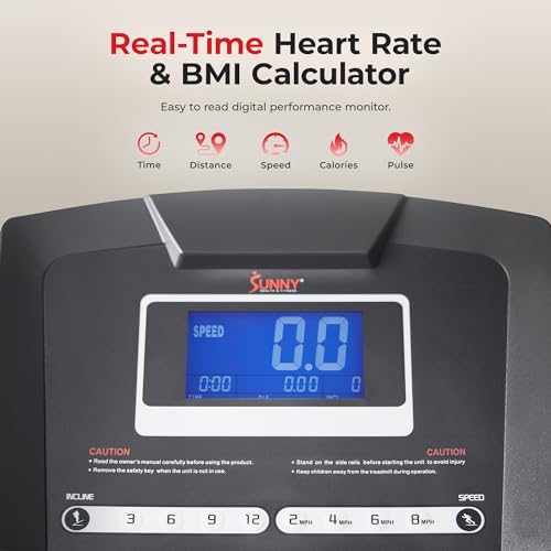 Sunny Health & Fitness Smart Treadmill Black