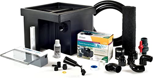 Atlantic Complete Crystal White Colorfalls Lighted Falls Kit - 36" Spillway, Basin, Pump, Hose & Fittings White
