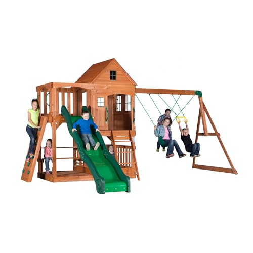 Backyard Discovery Hillcrest Cedar Swing Set Brown