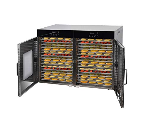 Kolice Commercial High Capacity 32-Tier Food Dehydrator Silver
