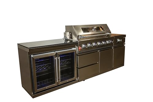 Luxuria Spas Flame Pro Series 6-Burner Modular Kitchen Silver