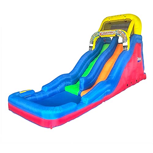 BANZAI Double Drop Raceway 120" Inflatable Water Slide with Splash Pool