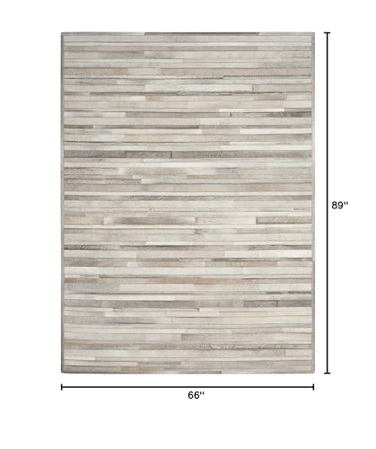 Calvin Klein Home Prairie Contemporary Area Rug Silver 5'6" x 7'5