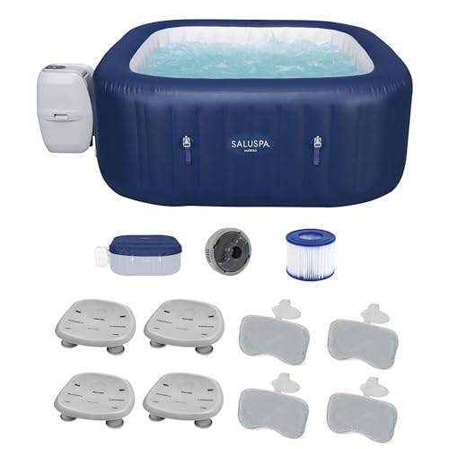 Bestway SaluSpa Hawaii AirJet Inflatable Hot Tub with EnergySense Cover Blue