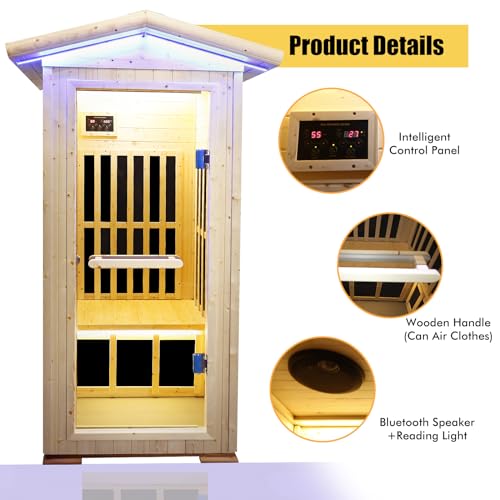 Daleyzay Infrared Home Sauna Box 1 Person Natural