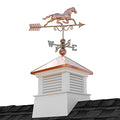 Good Directions 18" Square Manchester Vinyl Cupola with Horse Weathervane White