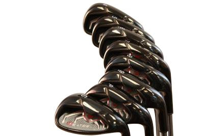 Heater 3.0 Series Black Plasma Iron Set +1 inch Over Big & Tall Senior Men's 8-Piece Set Right Handed Senior Flex A Flex Club with Premium Arthritic Grip