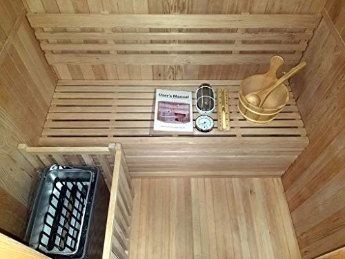 MCP Sauna Canadian Hemlock Wood Indoor Sauna Spa 60" 2-3 Person Wet/Dry Heater