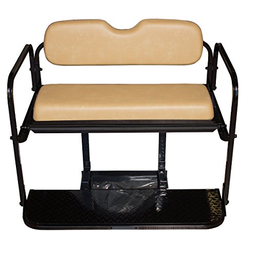 Performance Plus Carts EZGO TXT Golf Cart Flip Folding Rear Seat Kit Tan