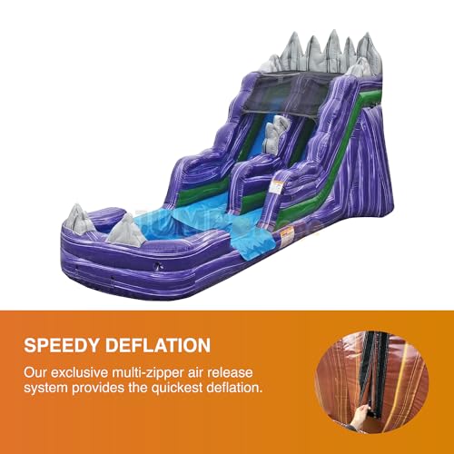 JumpOrange 15' Dark Night Commercial Water Slide with Splash Pool