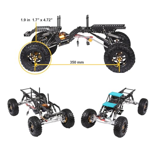 RHINOESC RhinoRC YUE LCG Sporty Crawler Car with T70 Servo Combo Yue Lcg-rtr1.9s