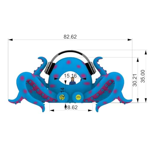 YBZCHLM Inflatable Octopus DJ Stage Booth Blue 26Ft