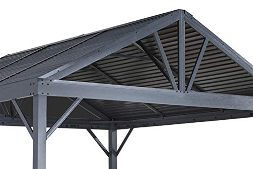 Sojag 10' x 10' Sanibel I Hardtop Gazebo Outdoor Aluminum Frame Light Grey