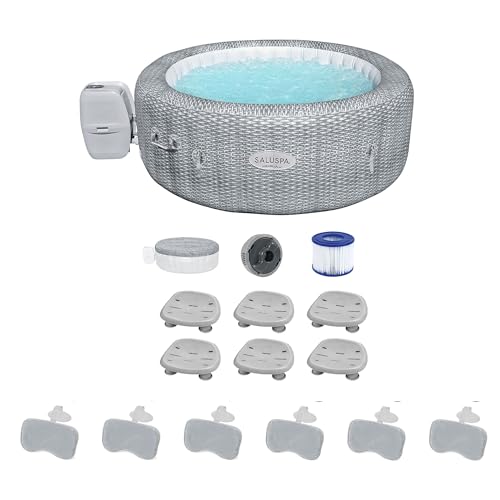 Bestway Coleman Honolulu AirJet Inflatable Hot Tub with EnergySense Cover Gray