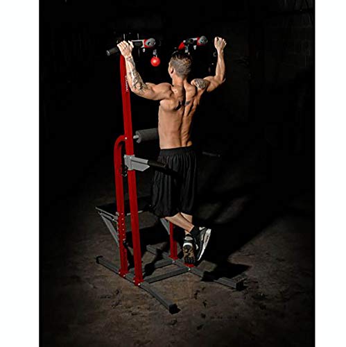 Stamina X Fortress Power Tower with Plyo Box - Dip Bar Pull Up Bar Station - Red