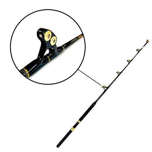 EAT MY TACKLE 50 Wide 2 Speed Fishing Reel with 160-200 Pound Tournament Rod