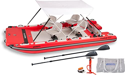 Sea Eagle FastCat Catamaran Inflatable Boat 2-4 Person Red/White