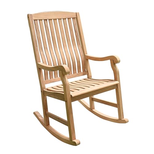 Cambridge Casual Vermont Teak Wood 3 Piece Patio Rocking Conversation Set Chat Set