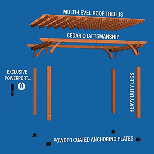 Backyard Discovery Beaumont 14' x 12' Cedar Wood Pergola Kit Light Brown