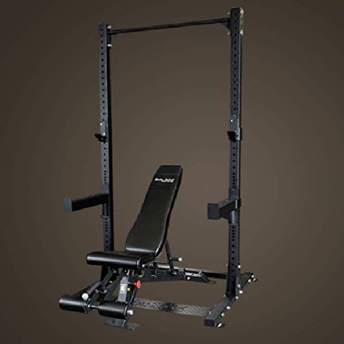 Body-Solid SPR500 Half Cage Power Rack with ProClub Adjustable Weight Bench Black