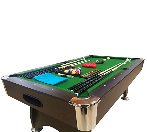 SIMBAUSA Billiard Pool Table 7 Feet Snooker Full Set Accessories Game mod. Green Season Green
