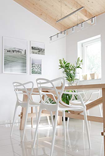 2xhome Set of 6 White Modern Dining Room Chairs