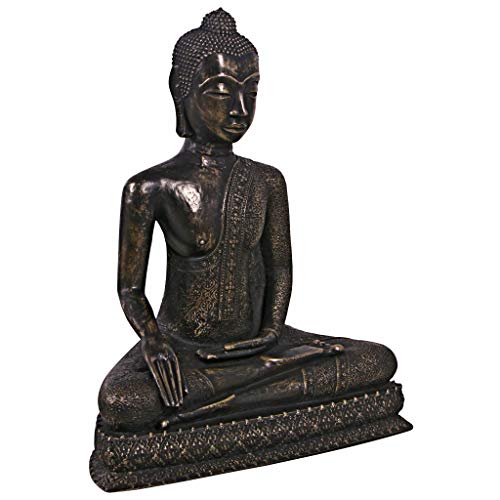 Design Toscano Sukhothai Sitting Asian Man Garden Statue 32 Inches Bronze