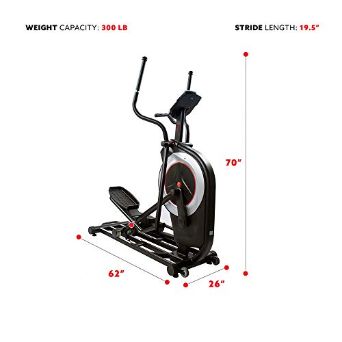 Sunny Health & Fitness Electric Elliptical Trainer with Programmable Monitor - SF-E3875 Black