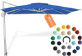 Midtown Umbrellas 9x9 Ft Outdoor Cantilever Patio Umbrella Silver Frame Sunbrella Dark Blue